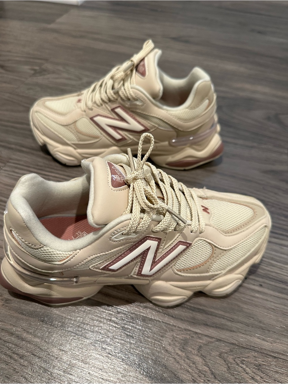 New Balance Women's Beige 9060 Sneakers - Picture 3 of 7